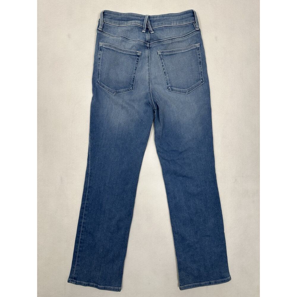 Good American Straight Jeans Blue Button Zip 5-Pocket Denim Women